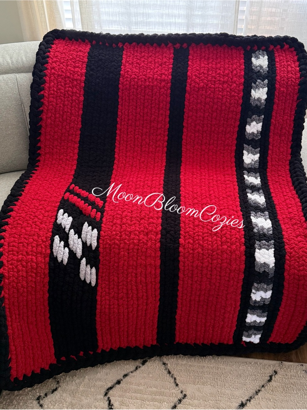 Limited Edition Racing Inspired Red & Black Cozy Throw Blanket